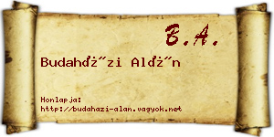 Budaházi Alán névjegykártya